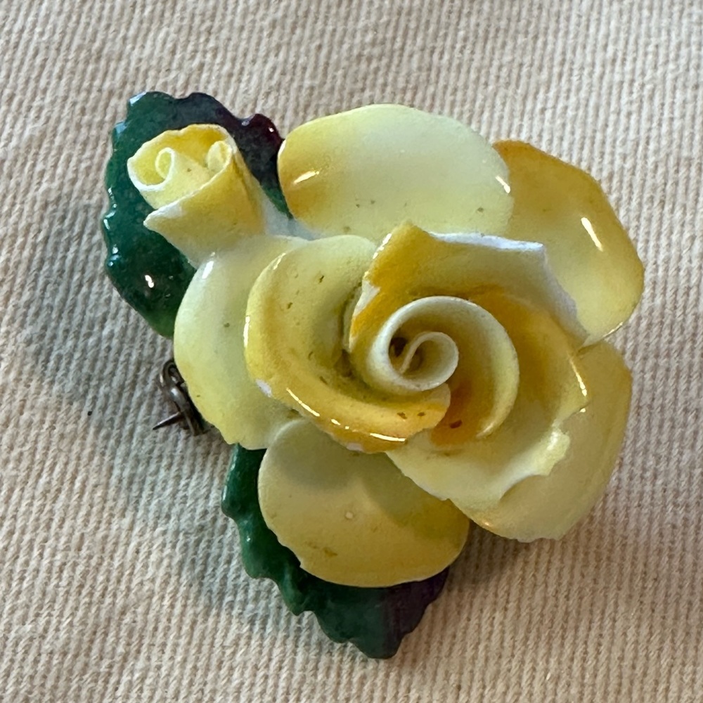 Vintage Jon Anton English China, Flower Brooch Pin